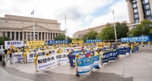 Devotees of Falun Gong rallying in Washington DC