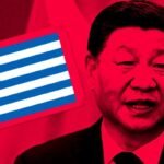 Greek flag and Xi Jinping