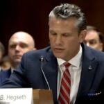 Pete Hegseth testifying in the U.S. Senate
